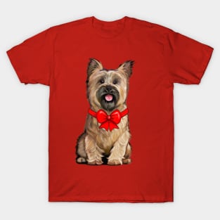 Wheaten Cairn Terrier Dressed Up for Christmas T-Shirt